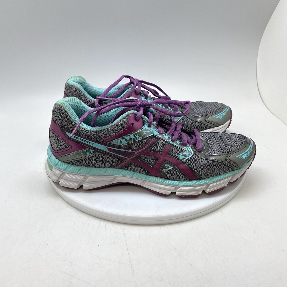 Asics Sneakers Womens 7.5 Gel Excite 3 T5B9N Silver Purple Lace Up Running Shoes
